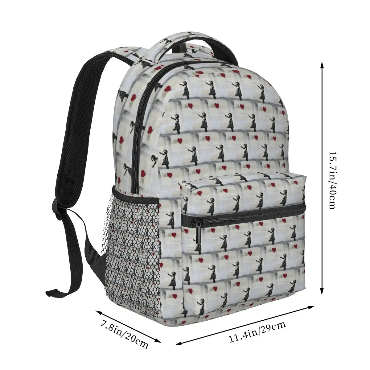 Banksy Girl With A Red Balloon Backpack Student Boys Girls BookBag Kids School Bag Computer Shoulder Bags for Men Women