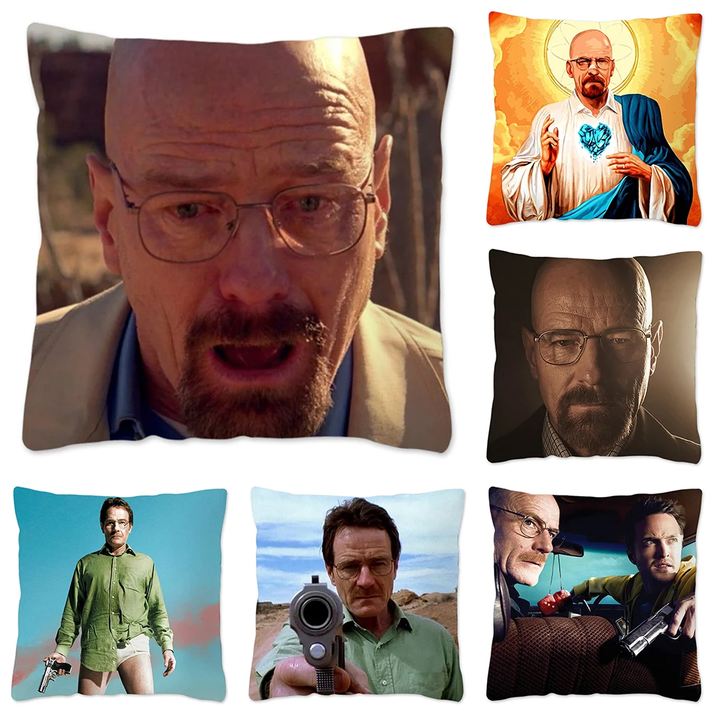 Walter White Meme Pillow Case Home Decoration 100% Polyester Funny Cushion Cover for Sofa Square Pillow Cover 18x18inch