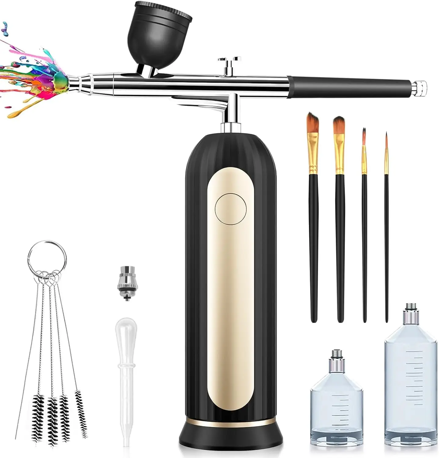 Cordless Airbrush Kit with Compressor For Nail- Portable Handheld Auto Airbrush Gun Set for Makeup Painting Cake De