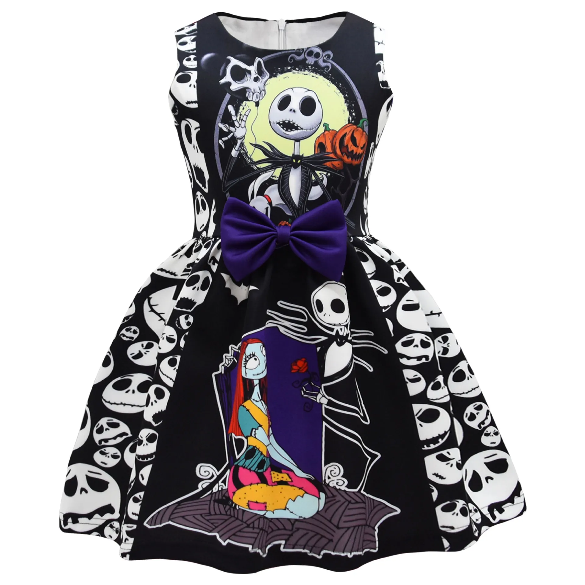 

Halloween Kids Cospaly Dresses The Nightmare Before Christmas Sally Girl Cute Spooky Festive Outfit Party Wear