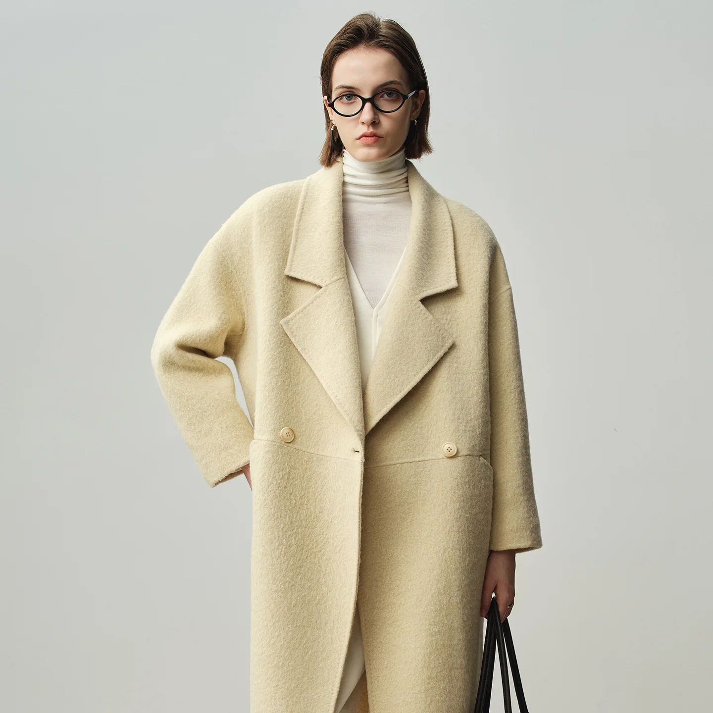 For Women 2026 Simple Solid Color Double Sided Long Coat Pockets Winter Clothes
