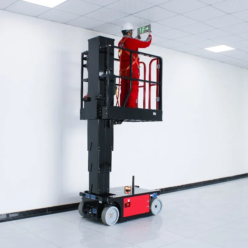 Man Up Vertical Mast Aerial Order Picker Self Propelled Hydraulic 3.6/4.8/6m Lift Height 300kg Mobile Warehouse Manlift Platform
