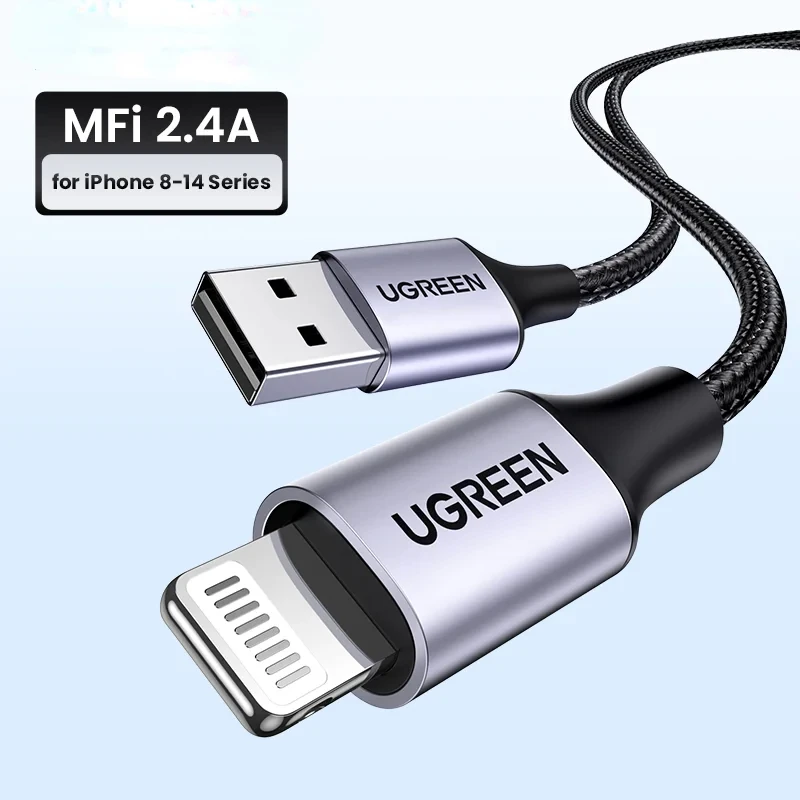 

MFi USB Cable for iPhone 14 13 12 Pro Max 2.4A Fast Charging Lightning Cable for iPad Mini Phone Data Cable