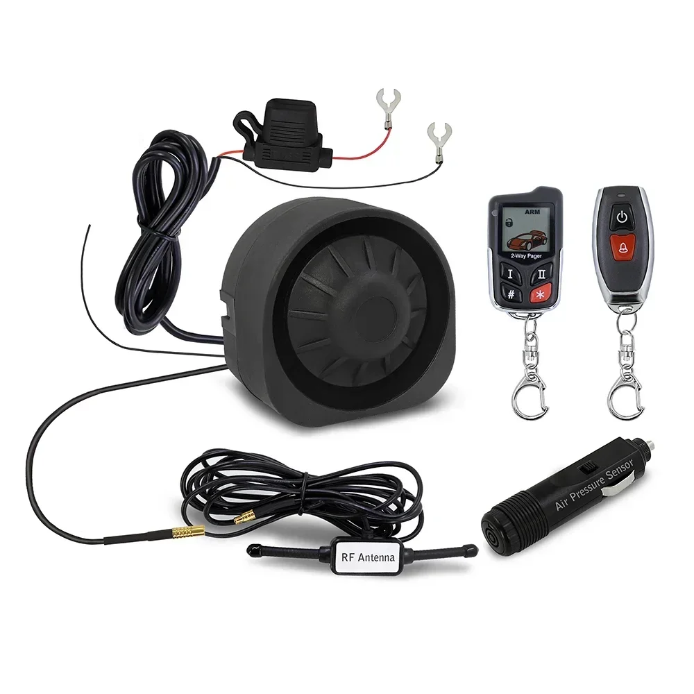 

Original brand new！Hot Car Alarm System 2 Way Wireless Air Sensor Vibration Siren Door Trunk Open Alert DIY Install New Car Secu