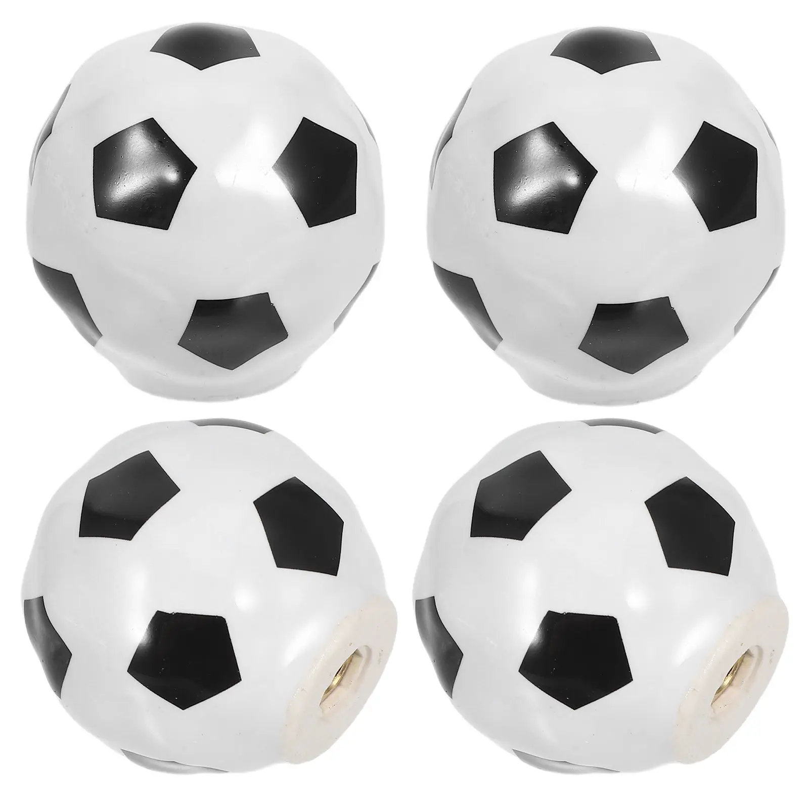 4Pcs Soccer Ball Shaped Ceramic Cabinet Knobs Porcelain Drawer Pulls Sports Theme Hardware for Dresser Wardrobe DIY