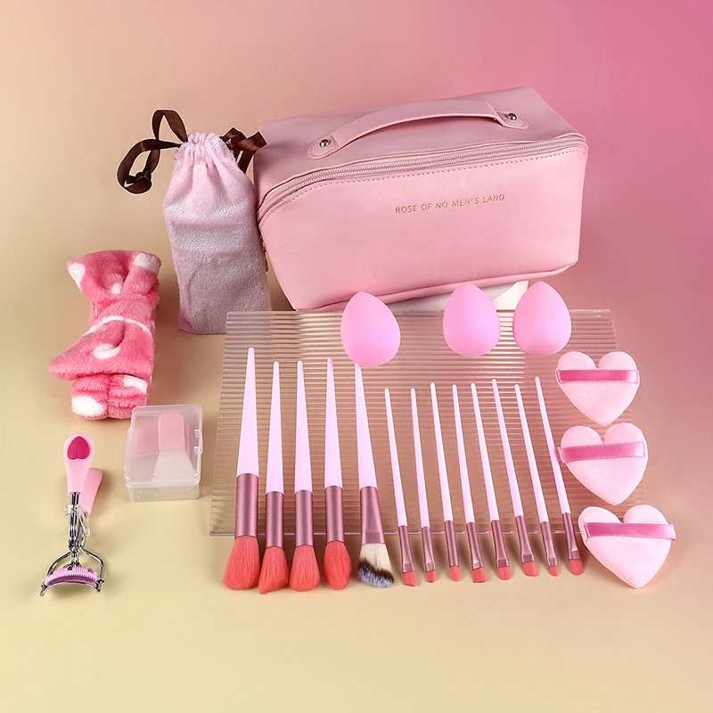 27-piece makeup tool set cosmetic bag makeup brush set powder puff portable easy to store travel business trip daily use