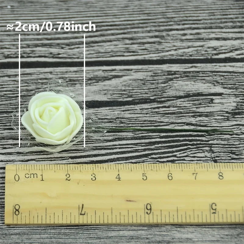 144pcs/2cm Mini Lace Pe Rose Foam Flower Heads Bouquet For Wedding Home Decoration Scrapbooking DIY Wreath Artificia Flowers