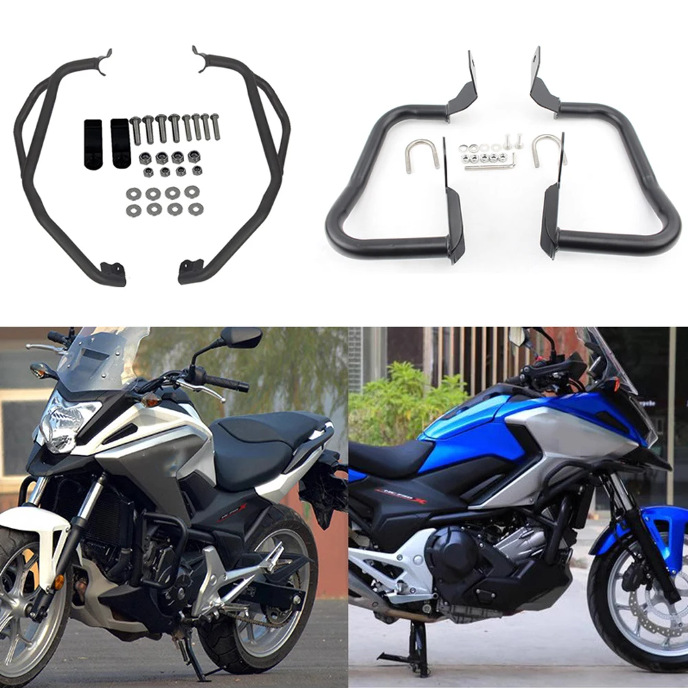 Upper&Lower Engine Guard Crash Bar Anti-fall Protection For Honda NC700X NC700S NC750X 2012-2021