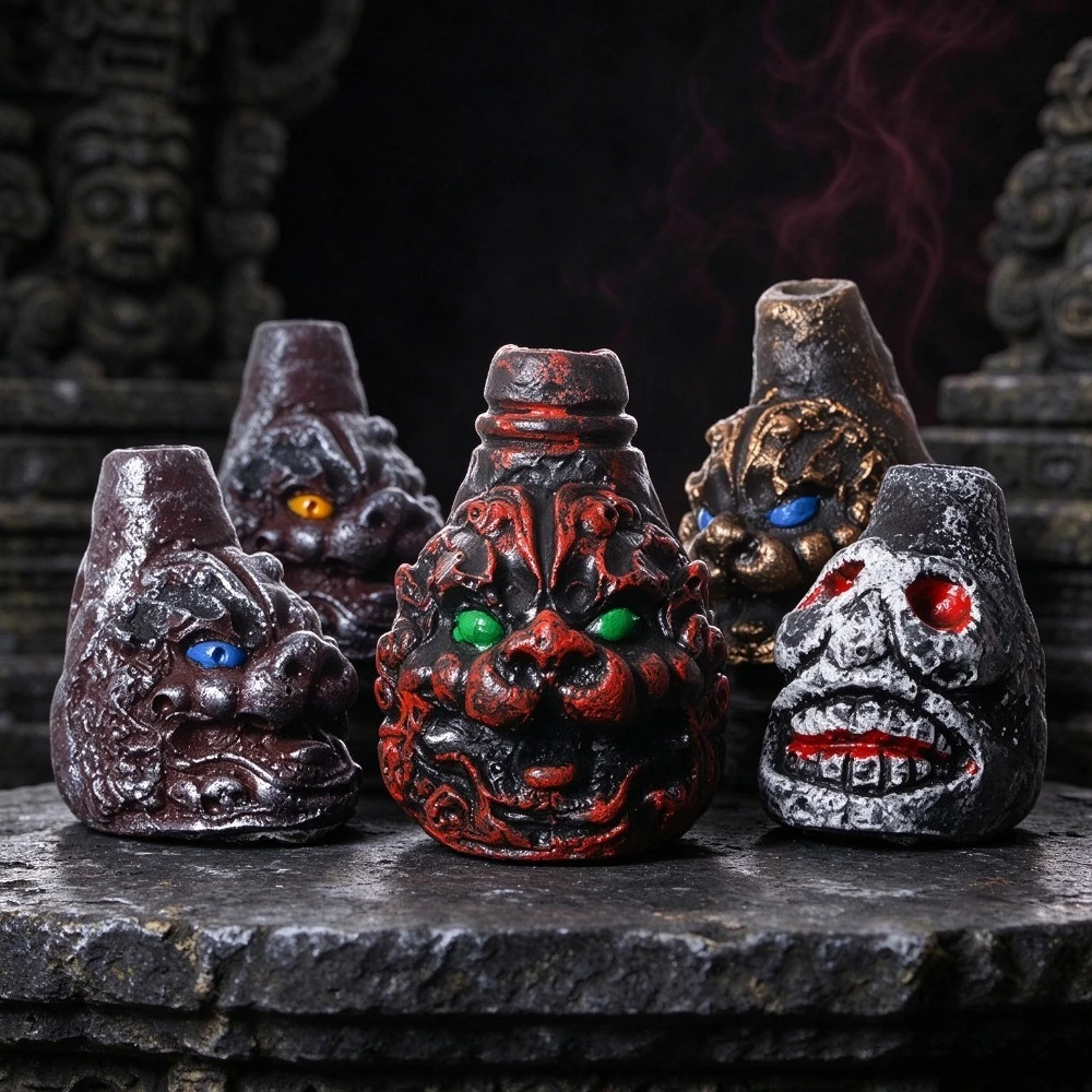 Ancient Aztec Skull Whistle Resin Ghost Head Sound Toy Halloween Party Prop Novelty Collectible Festival Decoration Gift