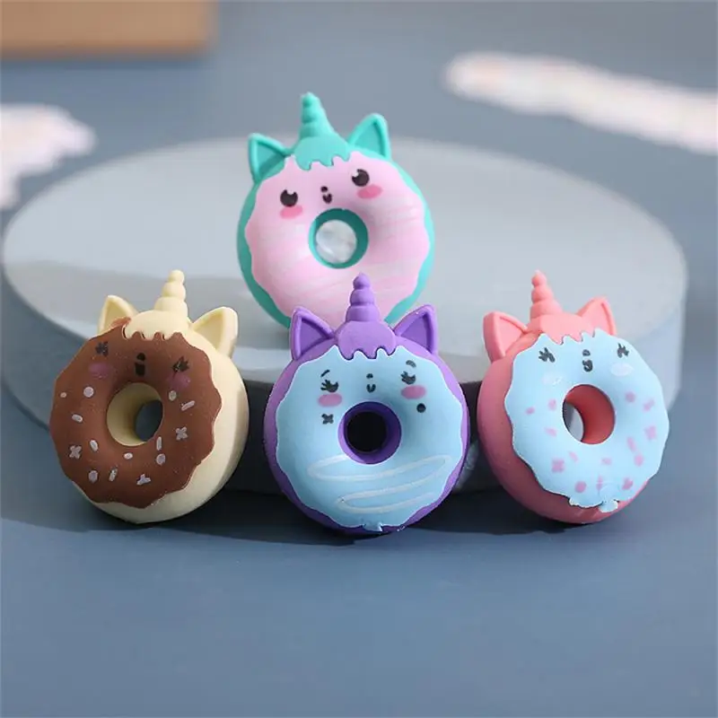 1PCS Cute Kawaii Donut Rubber Eraser Creative Pencil Erasers School Supplies Stationery Kids Students Cool Prizes