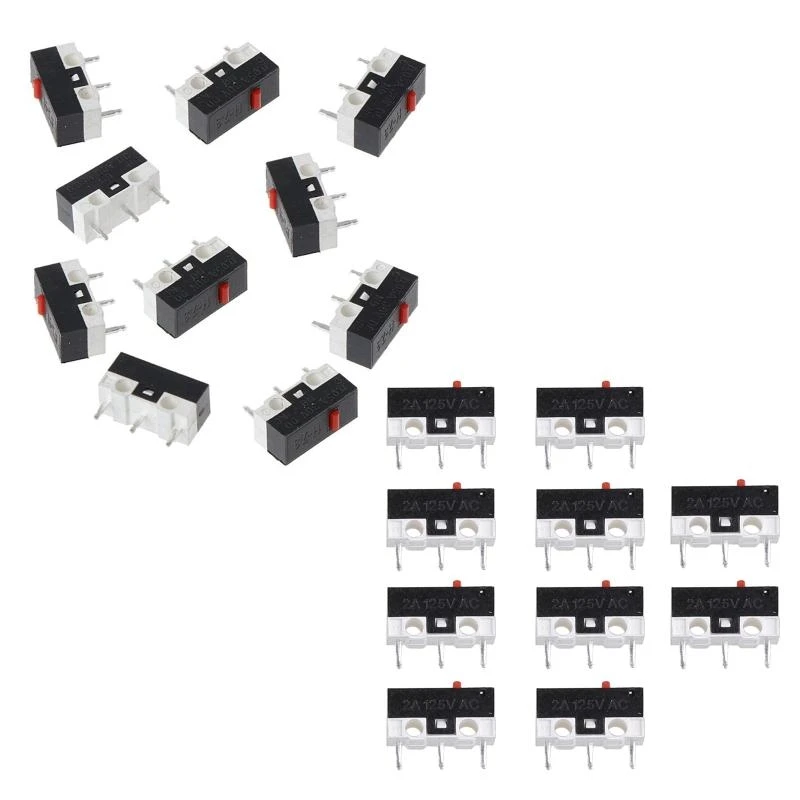 Y2GD 10 Pieces Mouse Micro Switch Universal Mouse Buttons 3 Pin Mouse Repair Suitable for Sniper Game Players Easy to Replace