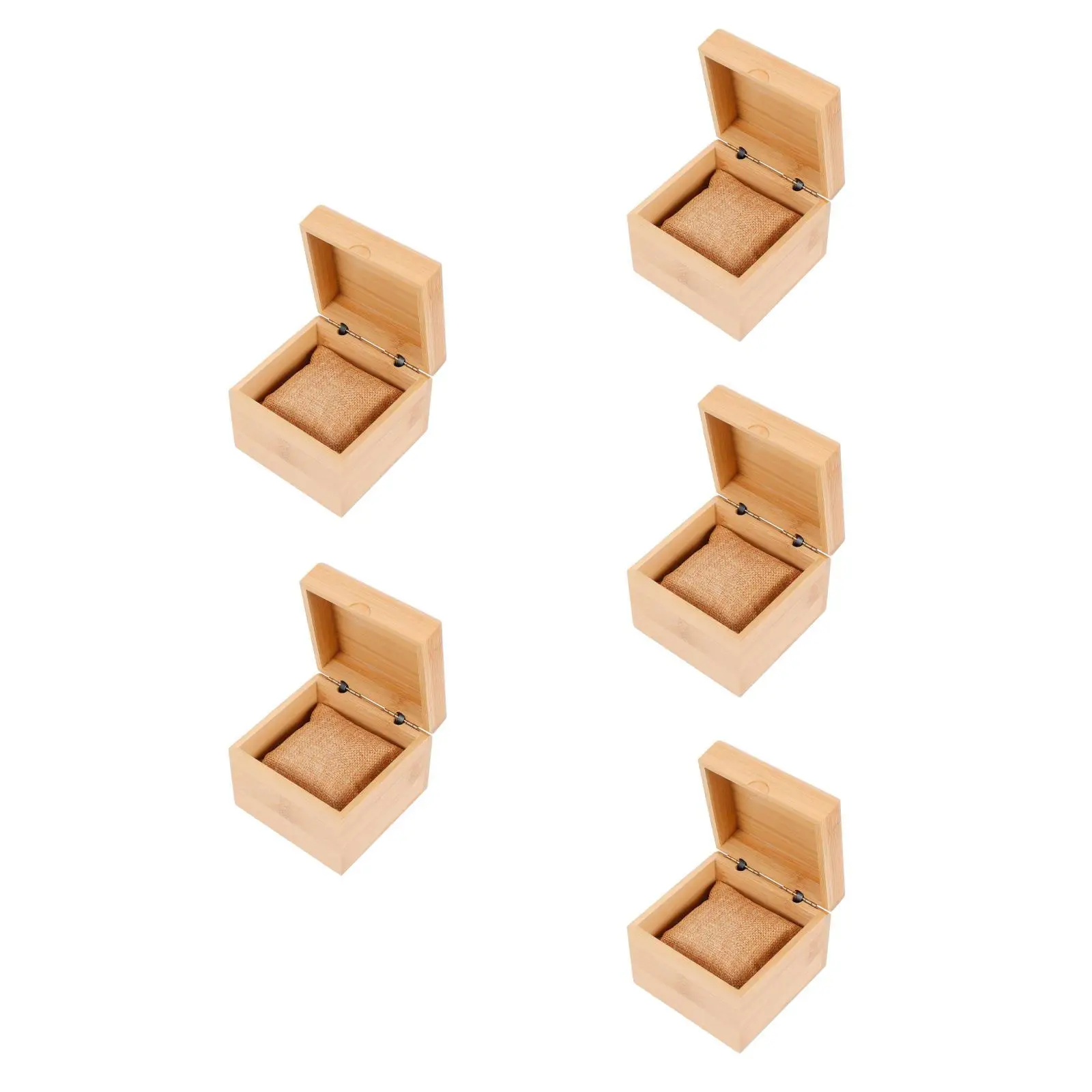 

5pcs Set of 5 Men's Bracelet Watch Organizer Holder Band Storage Case Boxes Wood Strap