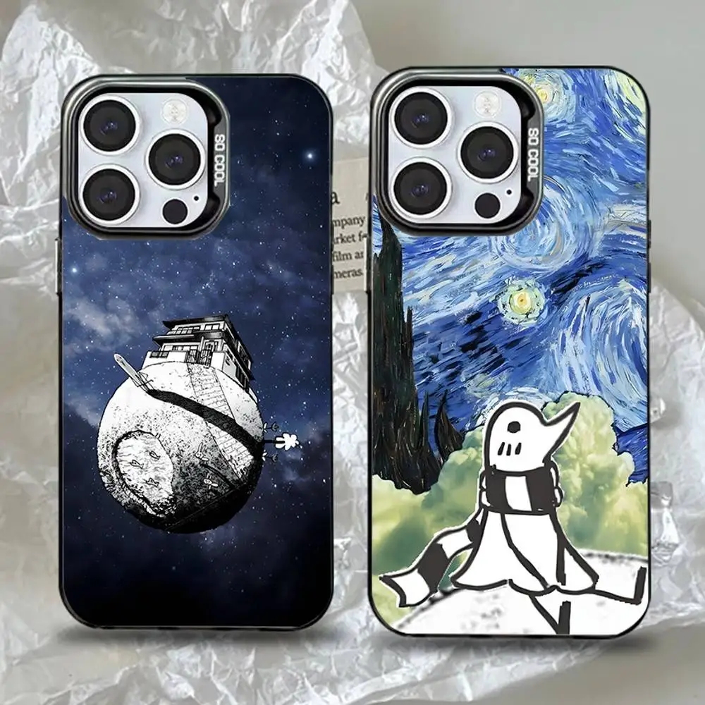 

G-Goodnight P-Punpun Phone Case For iPhone 17，16,15,14,13,12,11,Pro,Max,Plus,Mini,XS,SE Anti Fall Black Matte Hard Bumper