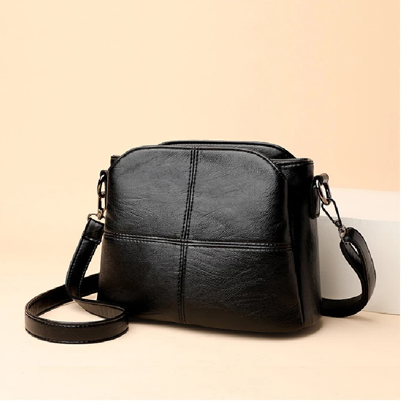 

Модная женская сумка, простая сумка из мягкой кожи, сумка через плечо на одно плечо, модная и универсальная сумка-ведро.