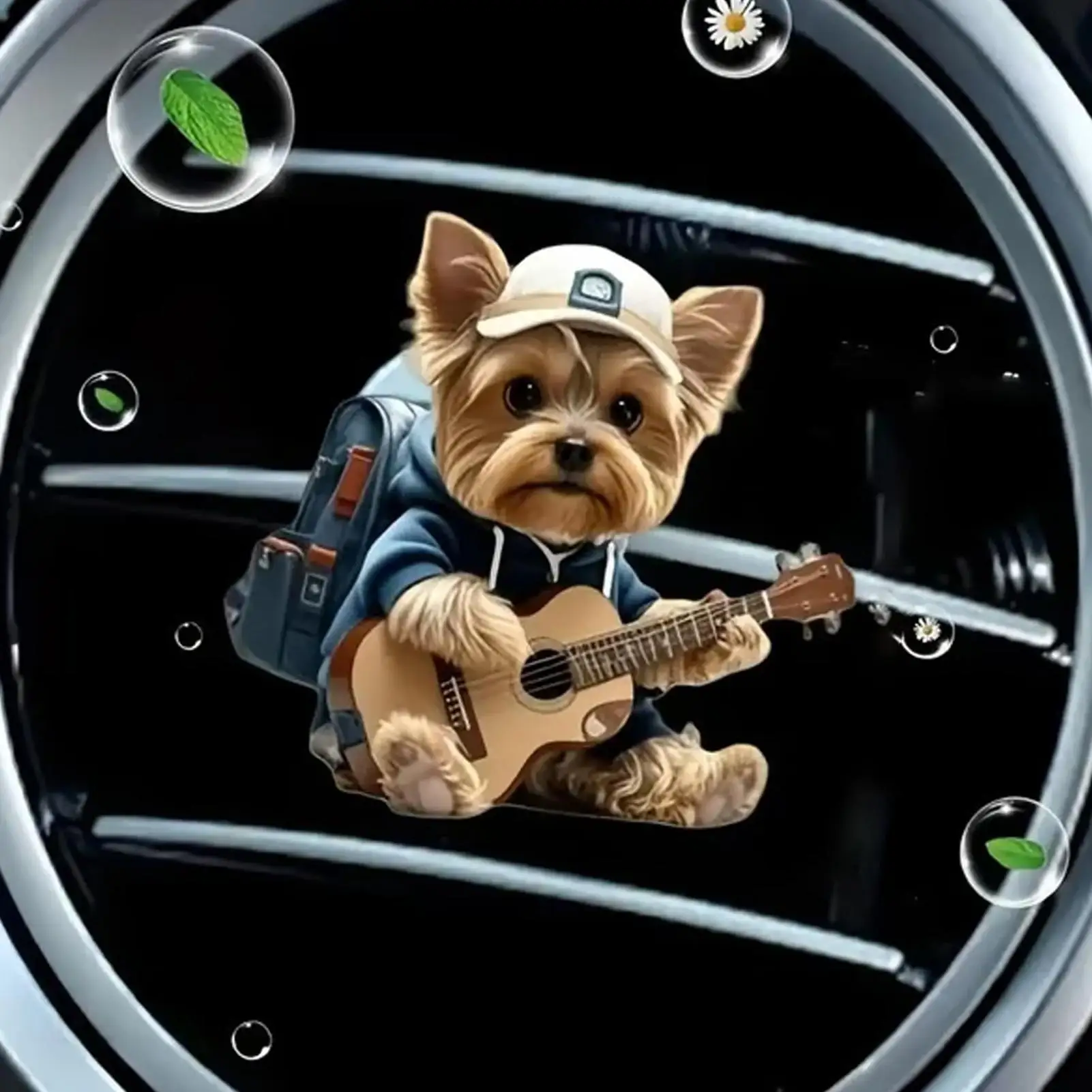 Car Air Freshener Vent Clip 2D Flat Acrylic Diffuser Cute Dog Air Freshener for Home Women Summer Night Travel Road Trip Van