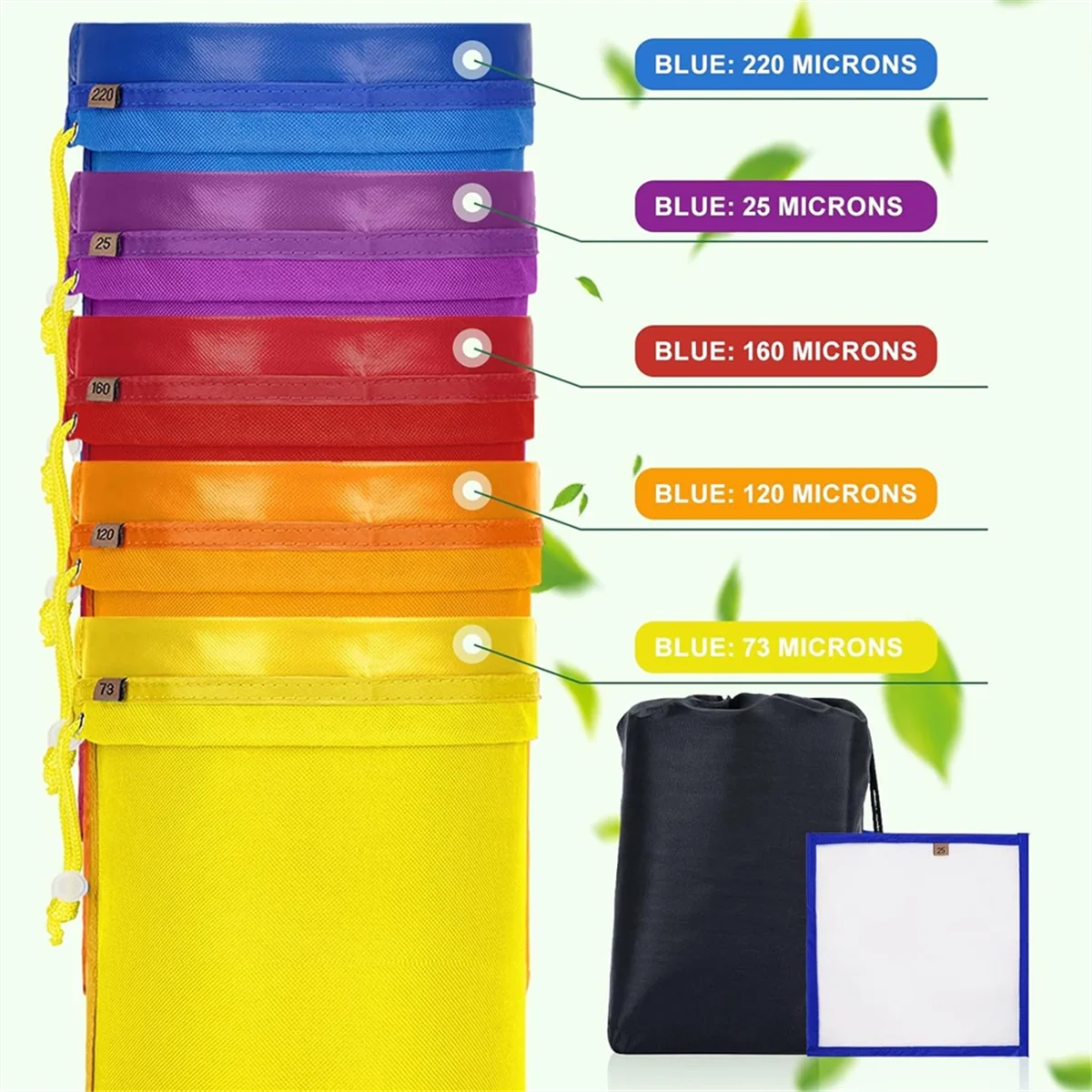 ABXHH 5팩 5갤런 필터 백, 필터 스크린이 있는 보관 백 조절 가능한 조임끈이 있는 재사용 가능한 브루 백 파인 메쉬 백