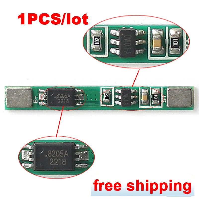 1PCS 1S 3A BMS PCM Lithium Battery Protection Board Pcm for 3.7V 18650 1s Lithium Ion Li Battery Protection Board Module