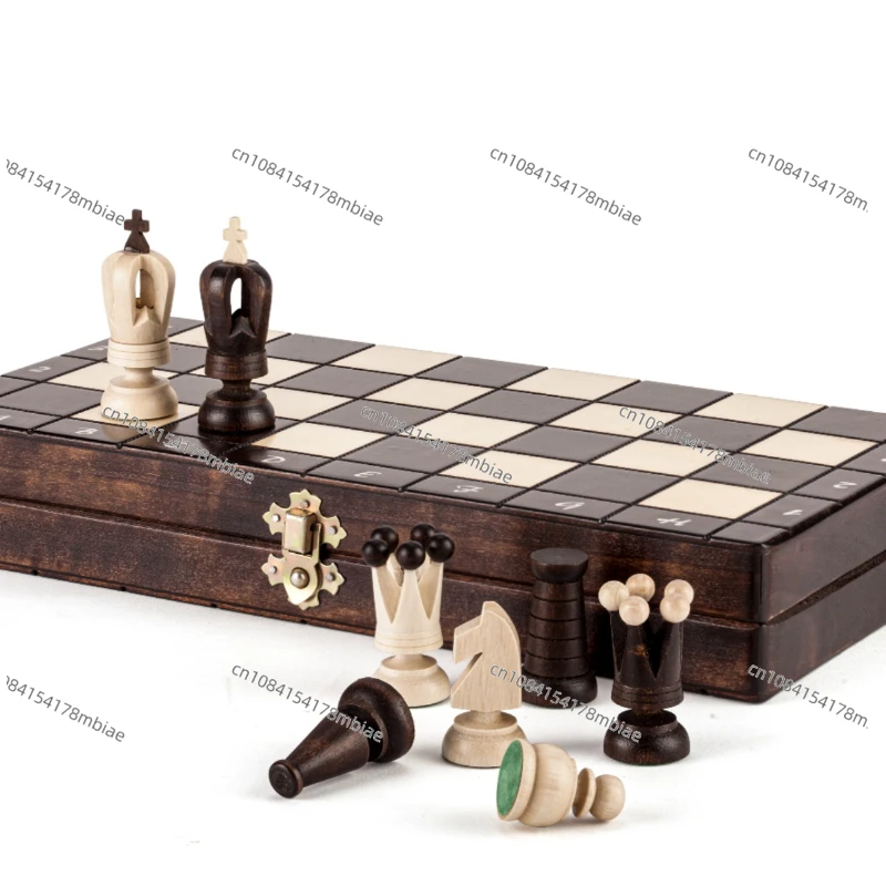 Solid Wood Handmade Portable Folding Chess Children's Gift