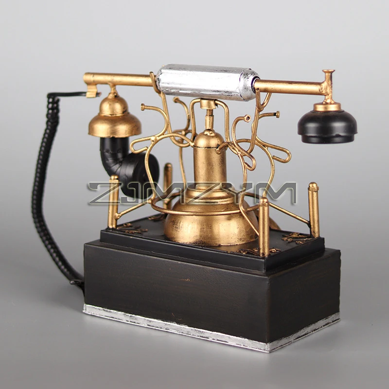 Retro Telephone Model Vintage Desktop Landline Telephone Old Fixed Telephone Home Living Room Decoration Gift