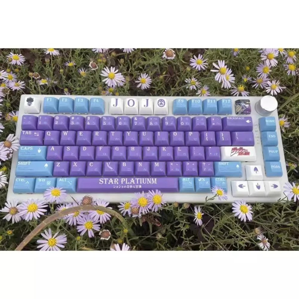 JOJO Platinum Star Keycaps KCA Profile Set 140keys PBT Anime Keycap for GH60 GK61 64 68 75 82 84 86 104 Mechanical Keyboard Game