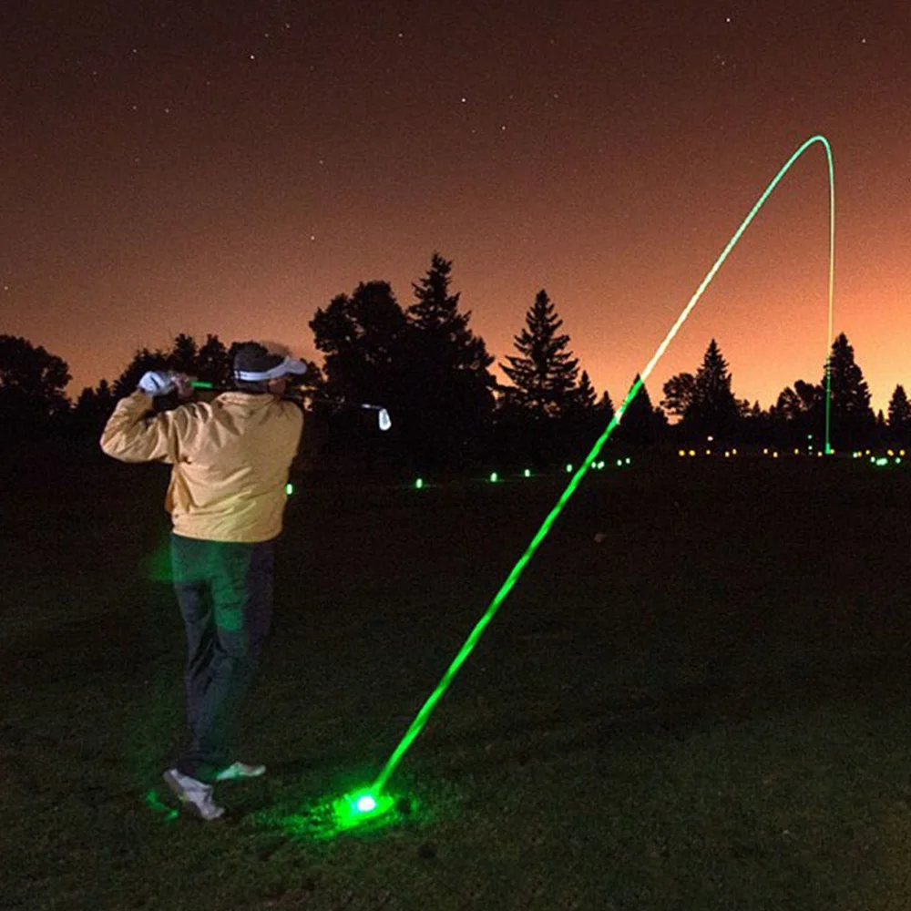 1 adet Glow Golf topları gece spor turnuva floresan karanlıkta parlayan Golf topu-uzun ömürlü parlak ışık topları