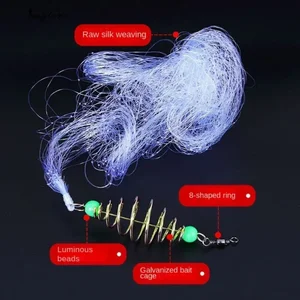 1 adet 11 boyutu balıkçılık net tuzak örgü aydınlık boncuk ağ, bir deniz balığı, ekipman tasarımı bakır shoal-cast-tuzak olta takımı Çok sayıda 6 balık ağı ağının 6 büyük satışı