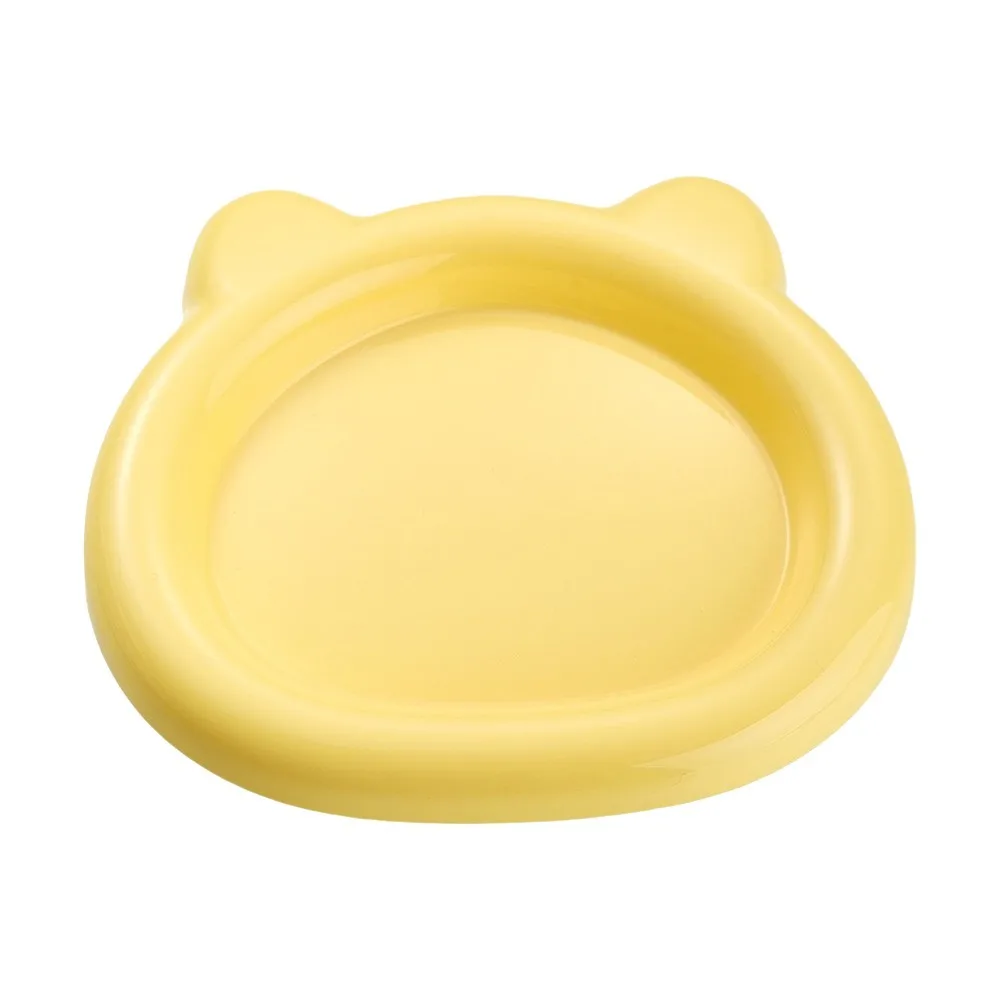 Lightweight Plastic Bear Shaped Pet Plates Colorful Unbreakable Pet Snack Dish Stackable Cute Kitten Bowl Daily Use