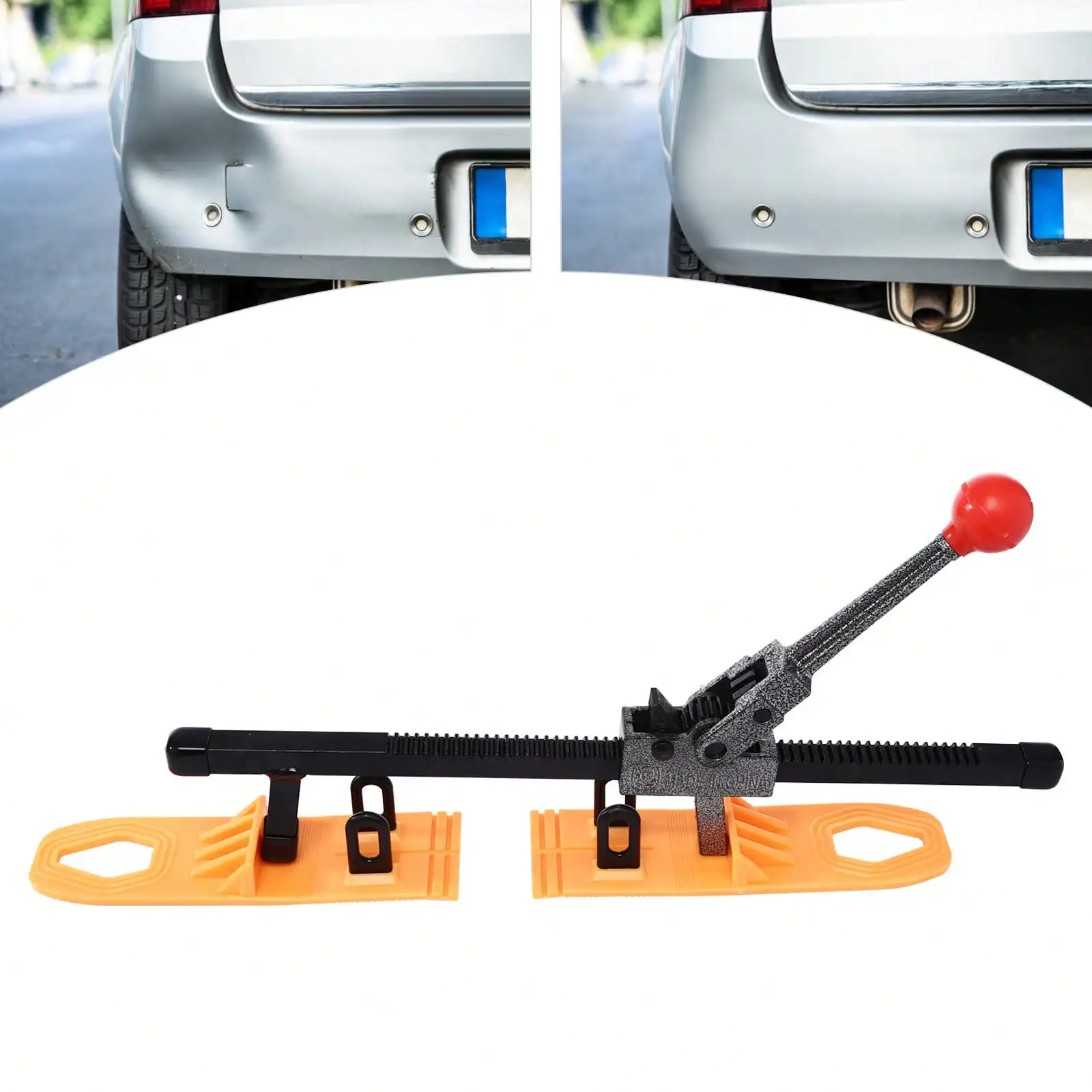 

Car Dent Repair Tool Set Car Dent Puller Hand Gear Removal Tool Paintless Manual Expander W/2PCS Pulling Plates+4* Pulling Rings