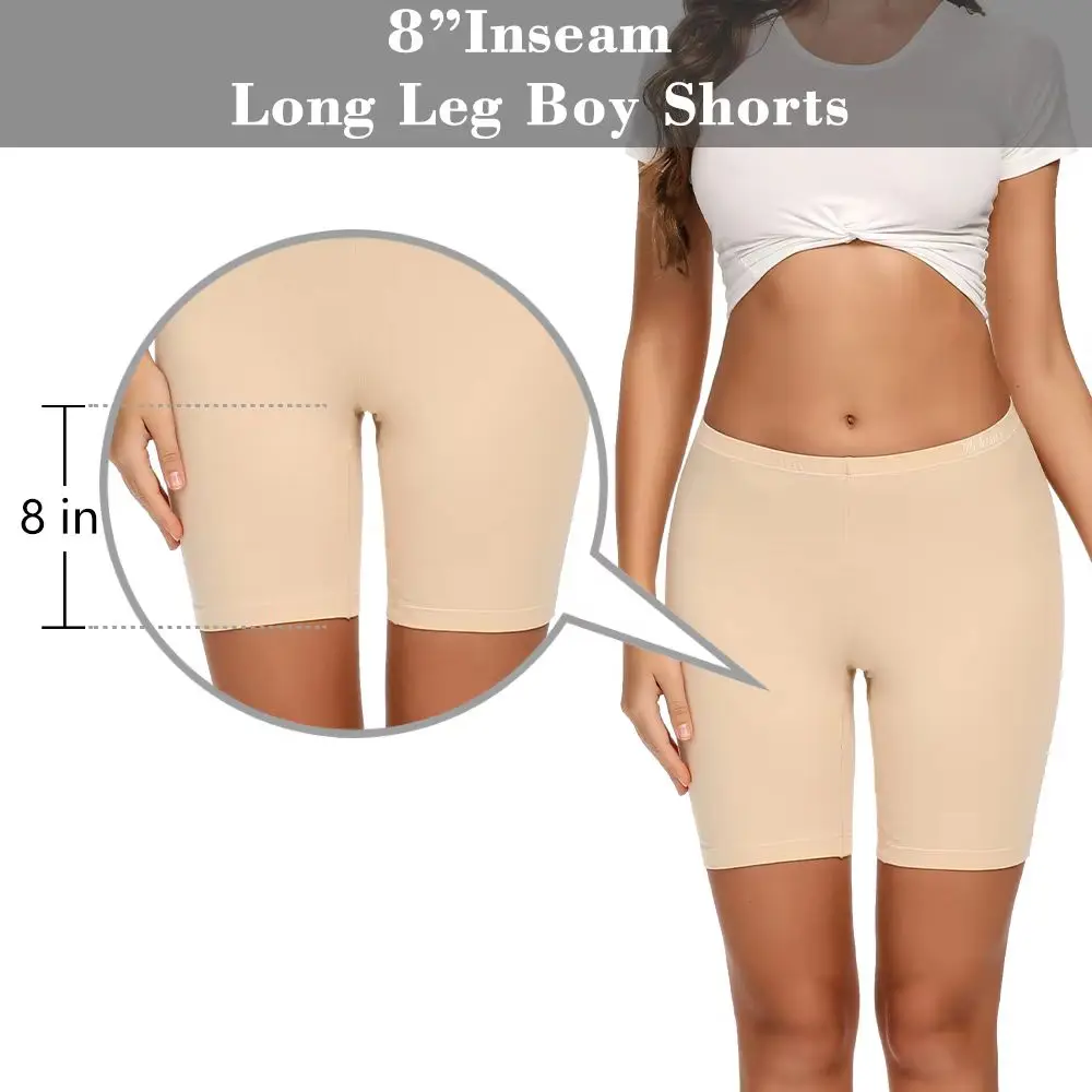 Women's High-Waisted Cotton Boxer Briefs Tummy Control Anti-Chafing Biker Shorts plus Size Underwear for Work And Sports