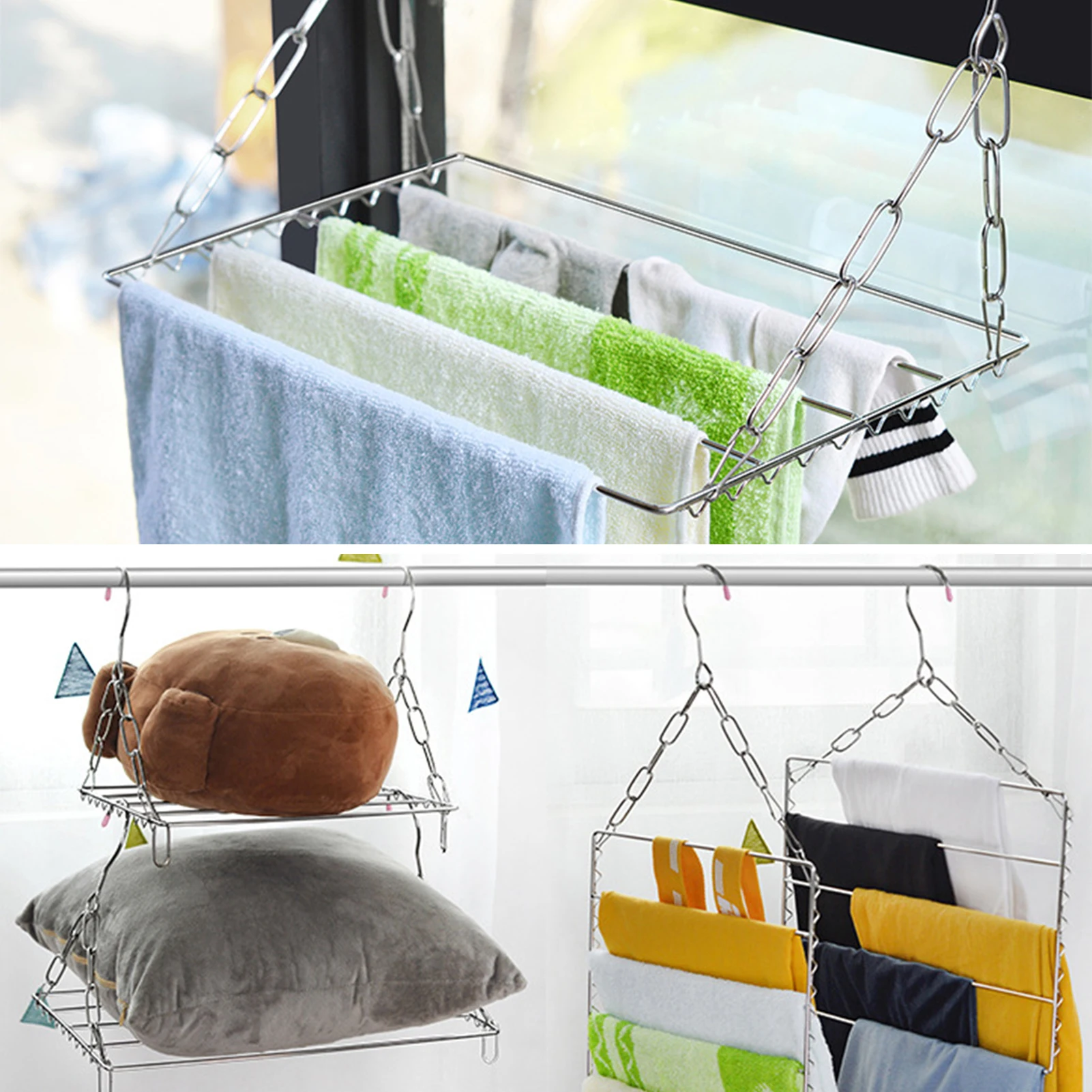 Laundry Drying Rack Stainless Steel Rust Resistant Drying Rack For Underwear Socks Tie Scarf Balcony Laundry Room Storage Rack
