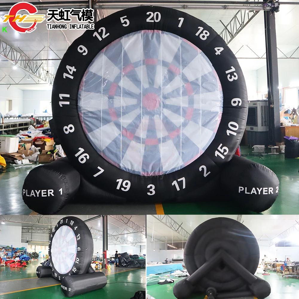 Stock! 3m/4m/5m High Inflatable Dart Board Shooting Game Commercial Inflatable Soccer Football Dart Board for Carnival Rental