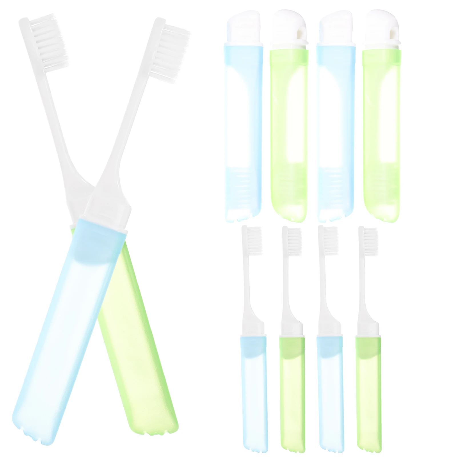 

10pcs Travel Toothbrushes Foldable Portable Camping Teeth Brush For Outdoor Daily Use Soft Bristles Wear-Resistant Mini