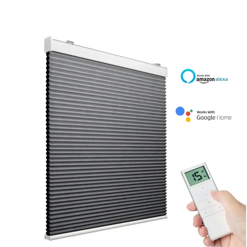 Australia And America Hot Selling Energy Saving Works With Alexa 100% Blackout Motorized Honeycomb B...