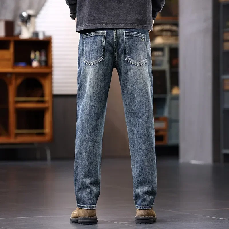 Jeans Tall Men 110CM 115CM Superlong  Plus Size 40 42 Straight Classic Young Boys Pants Extra Long Elastic Male Denim Trousers