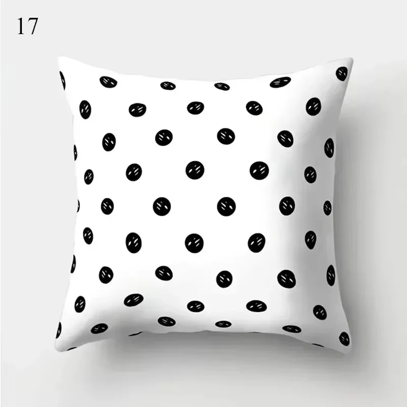 Black White Geometric Pillow Case, Modern Decorative Cushion Cover for Multiple Spaces, Perfect for Bedroom Sofa Car Office