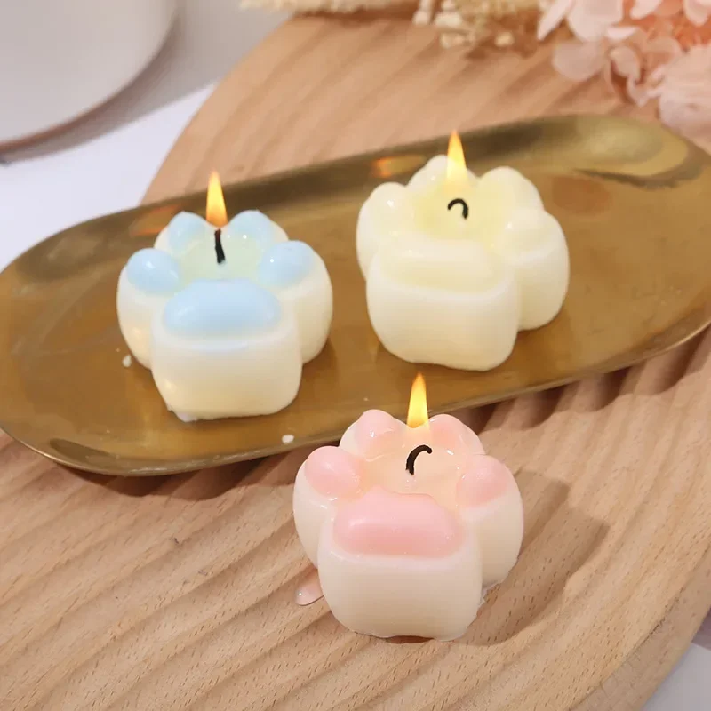 1PC Cute Cat Claw Scented Candle Creative DIY Aromatherapy Birthday Candles Livingroom Bedroom Ornaments Home Decoration