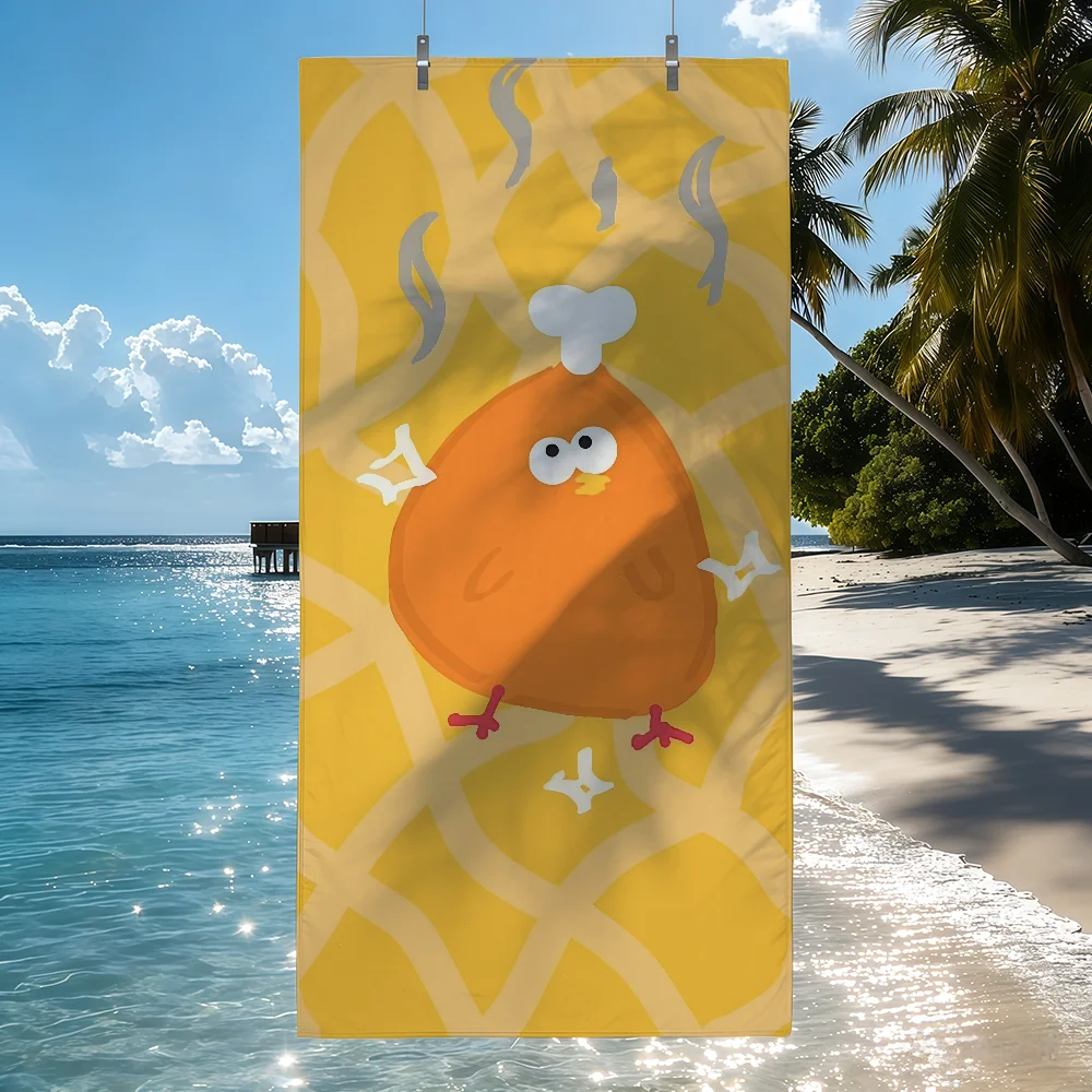 Cartoon Dun Dun Chicken Towel Soft Pool Gift For Travel Gym Shower Camping Quick Dry Sports Beach Towels
