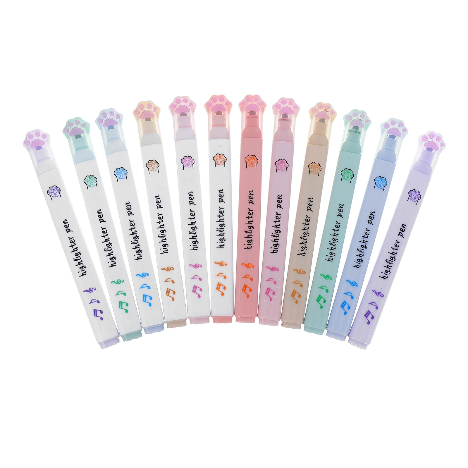

12 Pcs Cute Highlighters Note Taking Fluorescent Pens Markers Drawing Hand Lettering