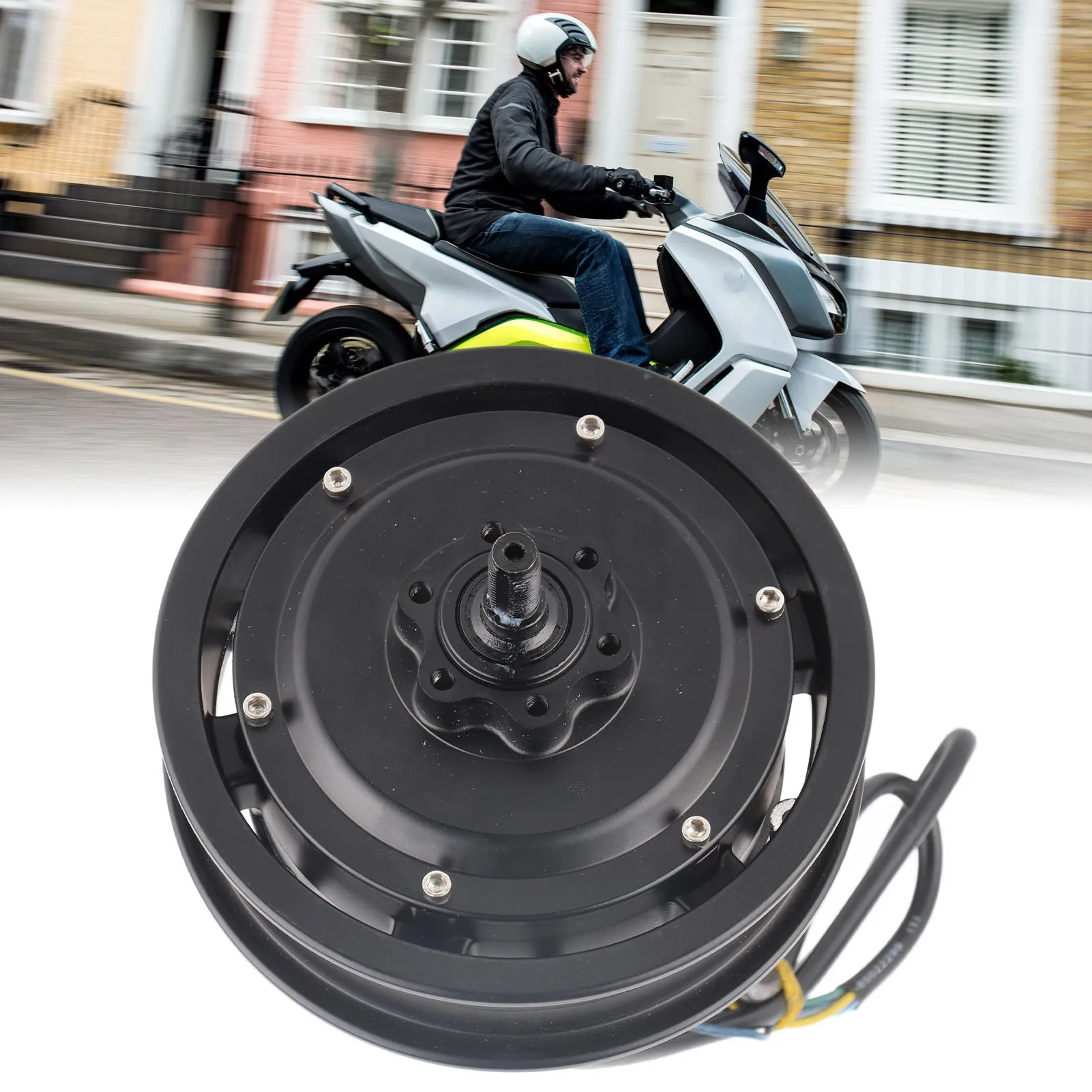 10in Brushless Disc Brake Wheel Hub Motor 1200W 1250RPM IP54 Waterproof for Electric Bike Scooter Motorcycle Brushless Hub Motor