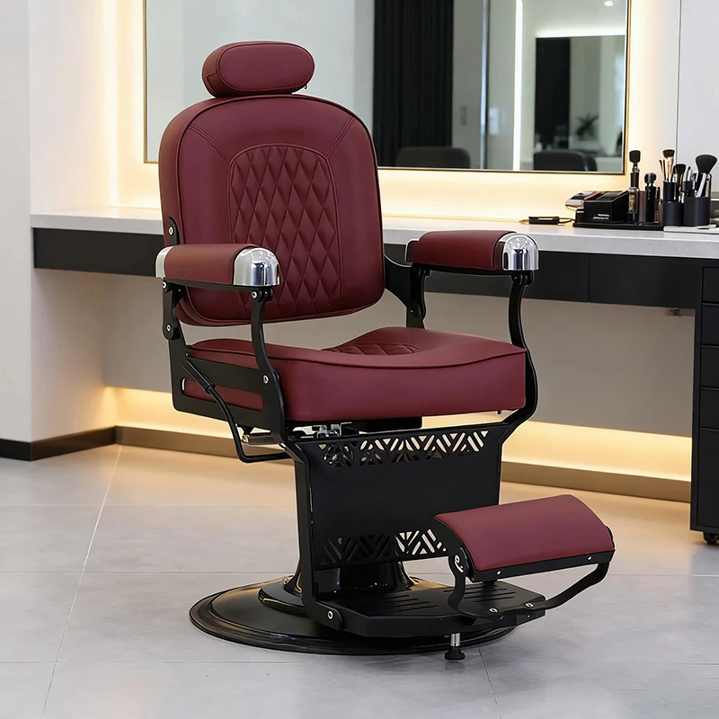 Industrial Style Barber Chair Sturdy Metal Salon Chair Hair Shop Beauty Studio Adjustable Height Salon De Coiffure Furniture