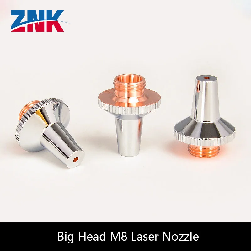 ZNK Laser Three-dimensional Pipe Cutting Machine Nozzle, Big Head Copper Nozzle, 3D Single/double Layer M8 Chrome-plated Nozzle