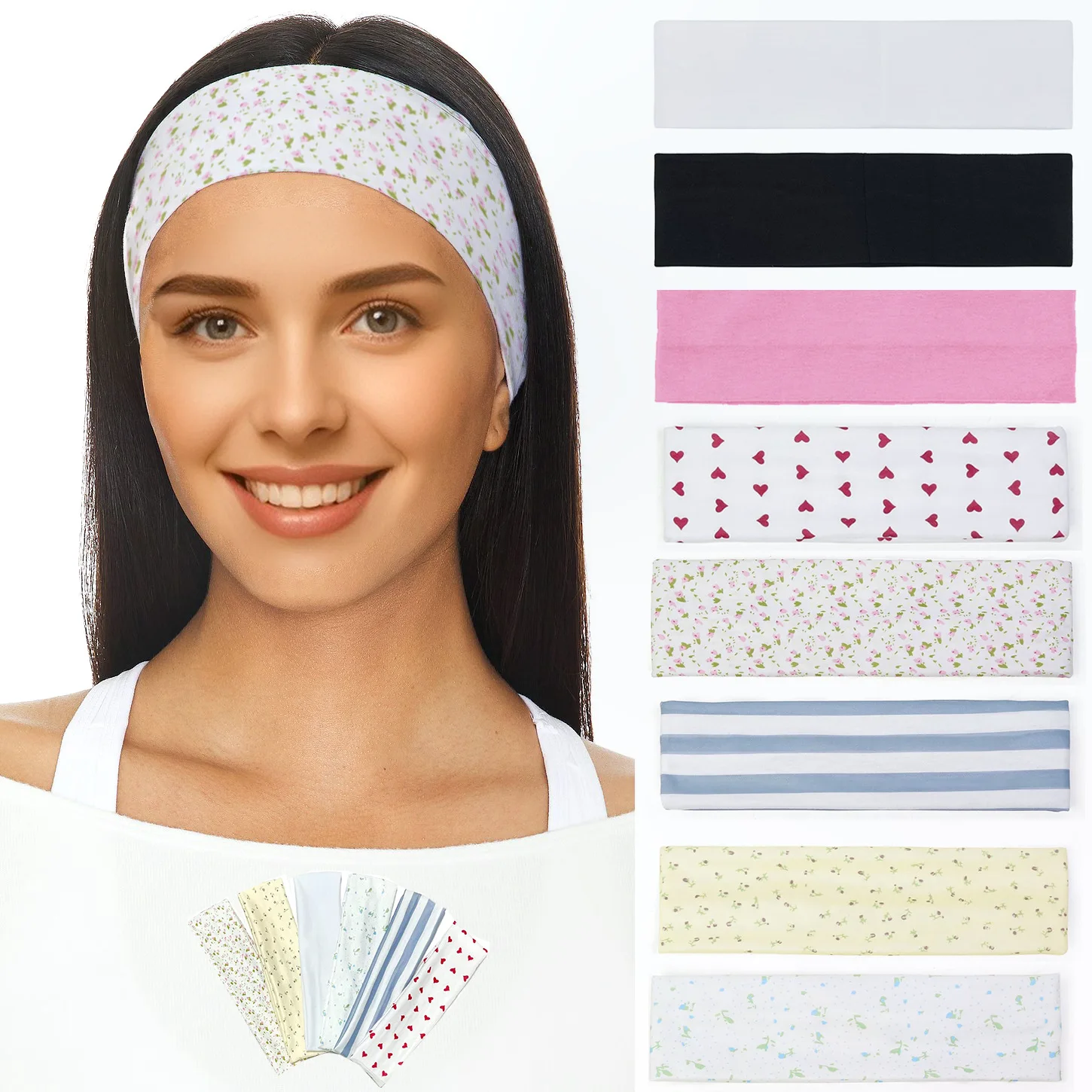 

Sports headband with heart-shaped print for women, yoga and fitness headband, running and anti sweat headscarf to absorb sweat