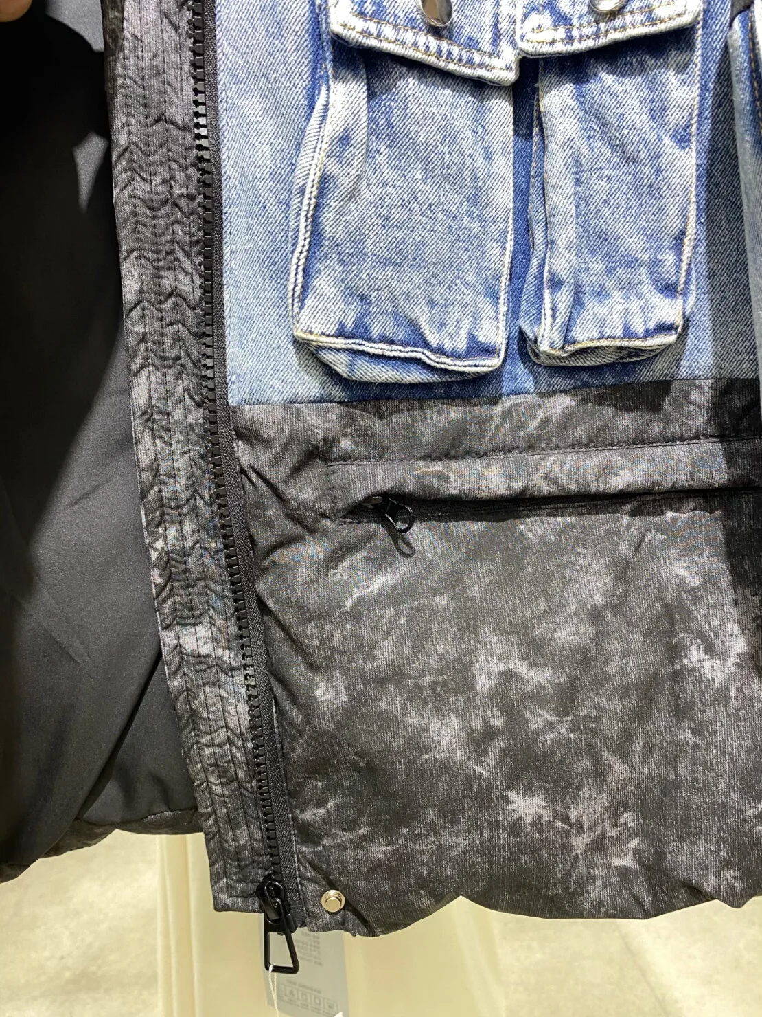 الشتاء الدنيم المرقعة انفصال مقنعين أسفل سترة الإناث التعادل صبغ سستة مبطن الستر النساء الأبيض بطة أسفل باركر أبلى