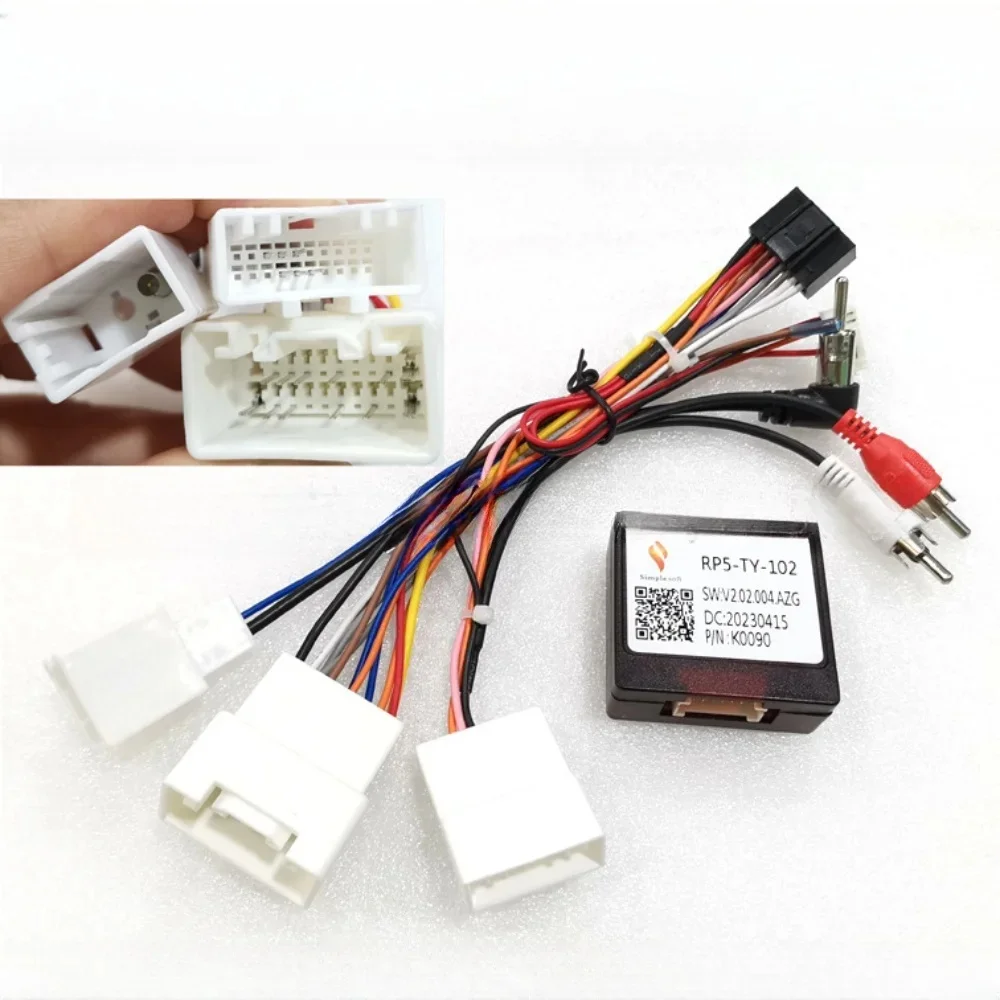 Car 16PIN Android Radio Power Cable Adapter with Canbus Box for Toyota Prado Sequoia Lexus 330 Audio Player Wiring Harness