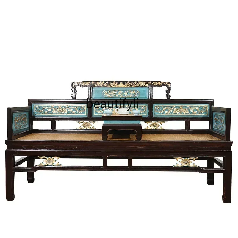 

New Chinese Elm, Arhat Bed Chinese, Retro Beauty Bed Arhat Bed Leisure Chair