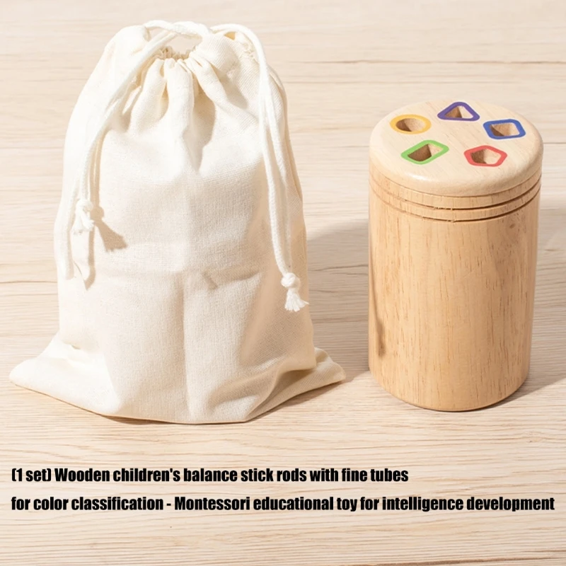 Wooden Sorting Sticks For Kids Color Recognition Balance Training Educational 15UB