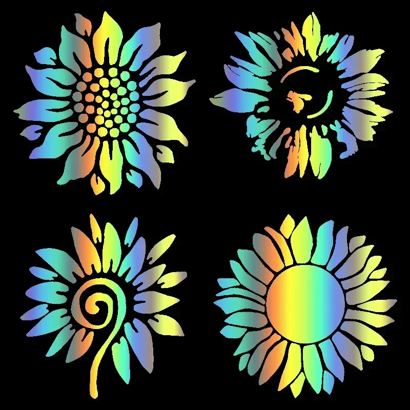

Sunflower self-adhesive sticker for car accessories, with sunflower pattern for waterproof car beauty and scratch coverage