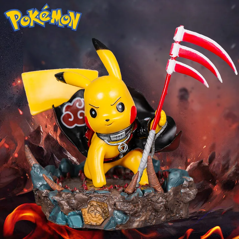 

11cm Pokemon Pikachu Cos Anime Character Statue Model Creative Collection Decoration Toys Bedroom Car Decoration Children's Gift