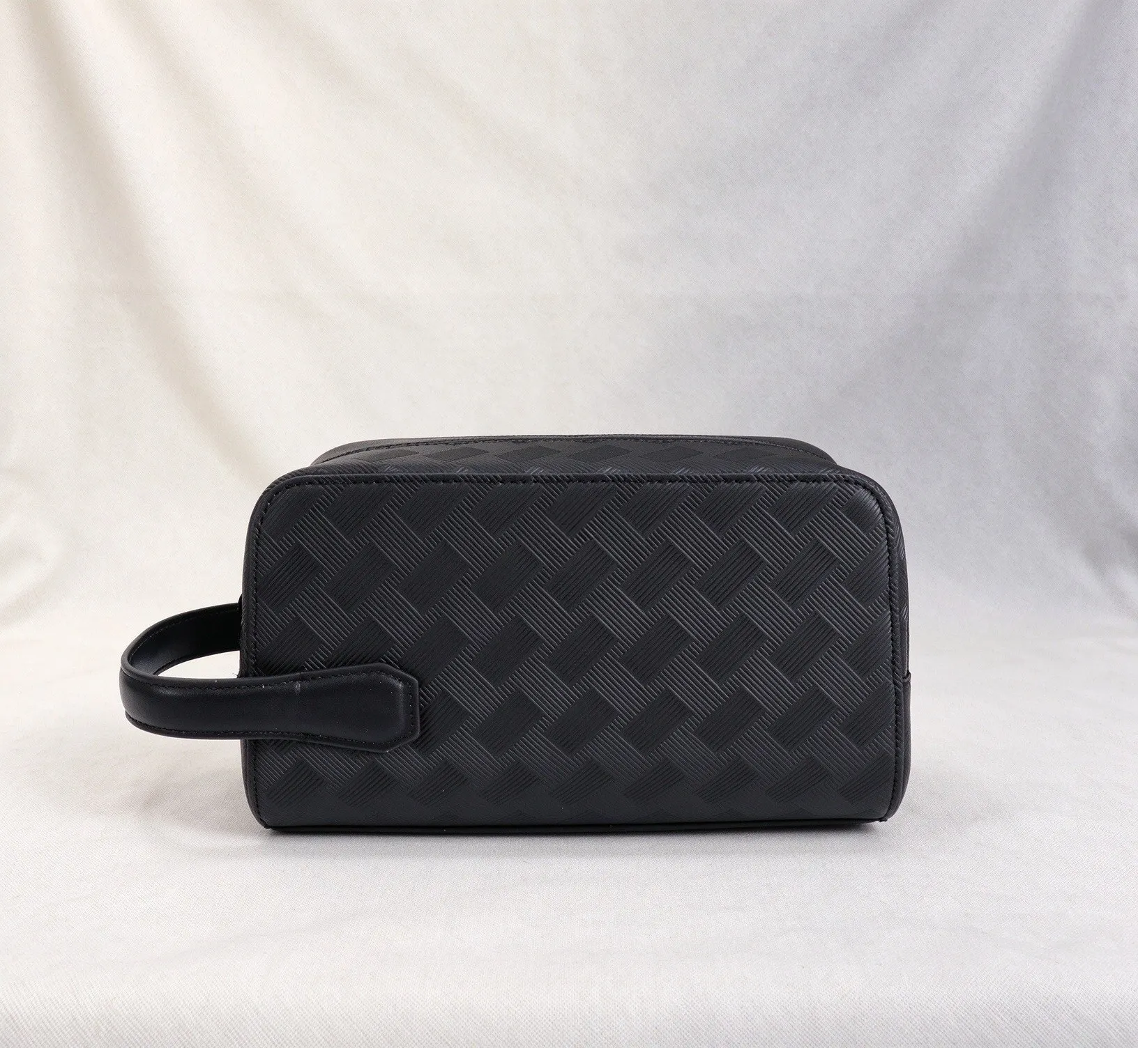 Soft Leather Waterproof Travel Toiletry Bag, Large Capacity Cosmetic Makeup Organizer Pouch, Portable Shaving Bag for Men