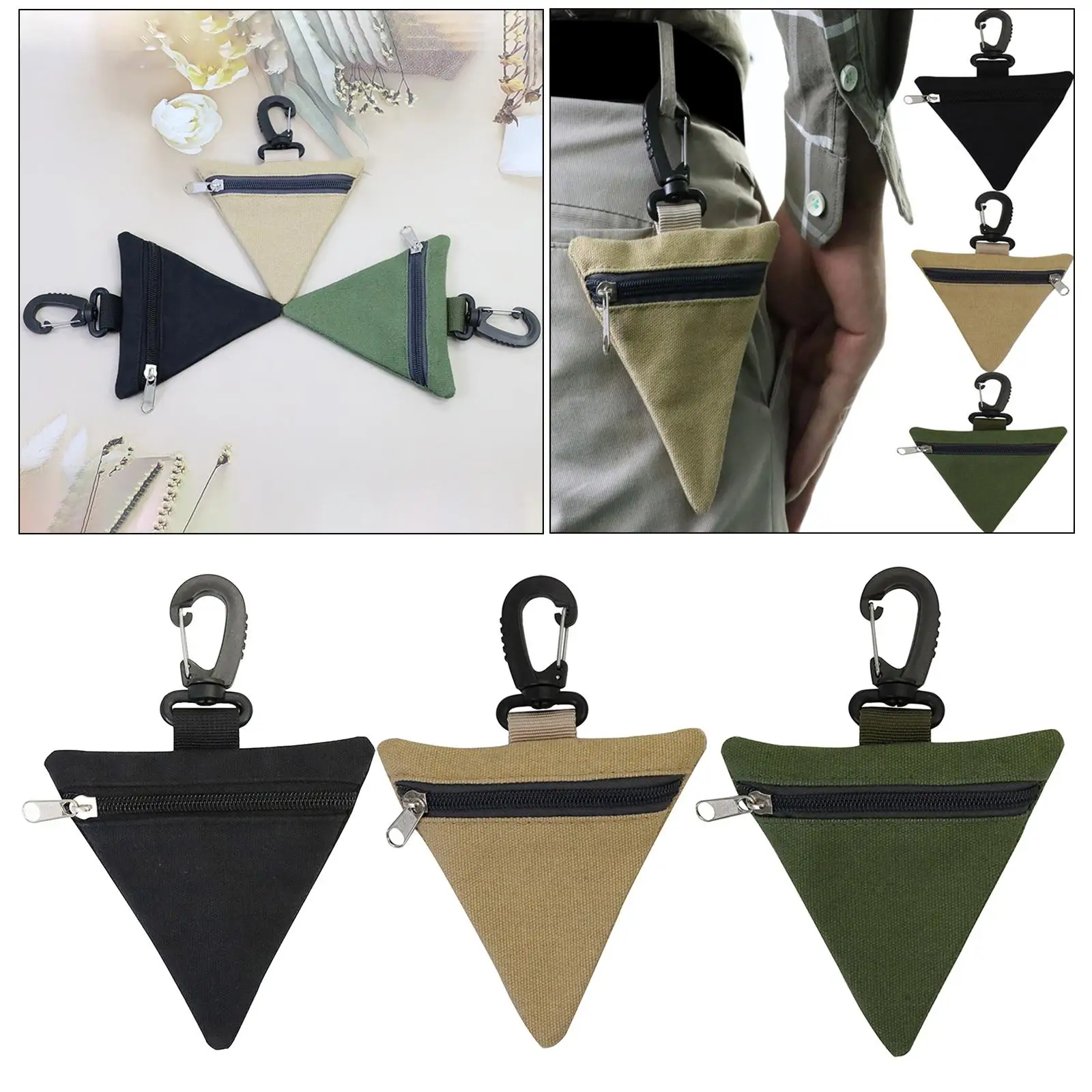 Durable Molle Pouch Triangle Tactical Bag Change Outdoor Keys Waist Bag Case